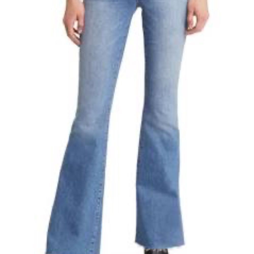 Frame Denim Le High Flare High Waist Raw Hem Flare Leg Jeans Sz 26